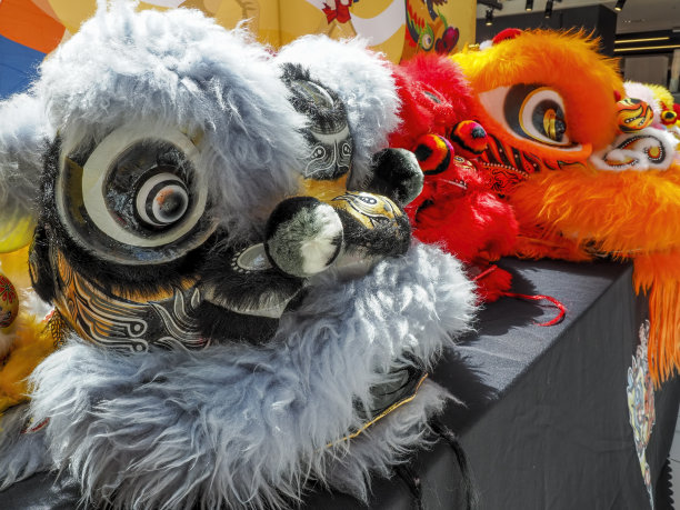 色彩鲜艳的中国狮头图片下载