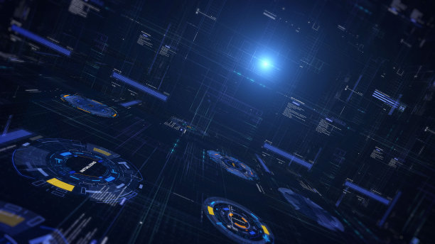 未来的用户界面信息图与数字全息信息显示。HUD系统技术透视图或景观视图插图背景图片下载