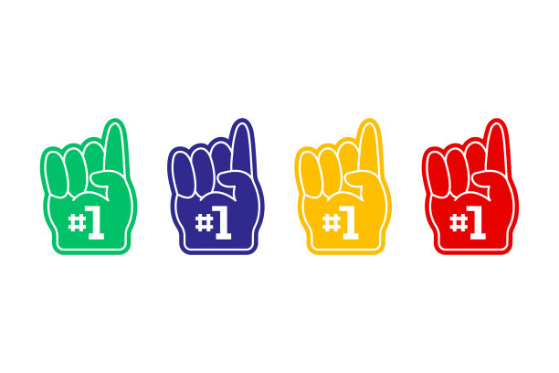 泡沫手指图标集矢量设计。图片下载