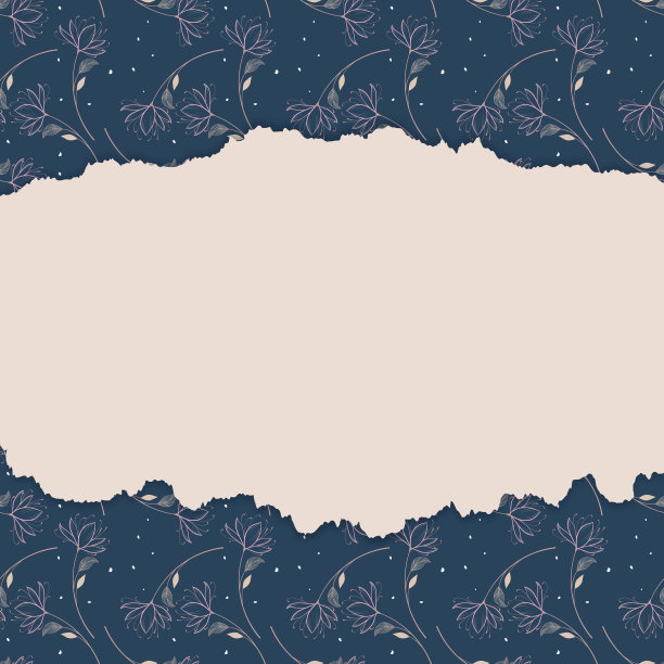 现代和优雅的甜蜜花卉婚礼邀请模板与撕纸边缘图片下载