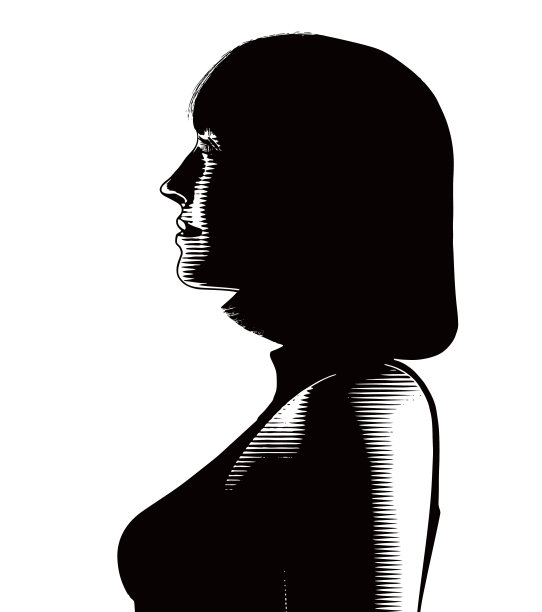 成功的女性影响者的极简主义矢量肖像图片下载