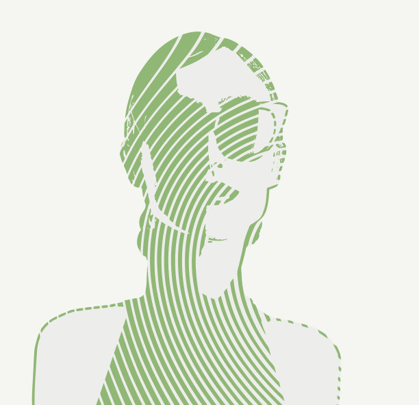 美丽的女性影响者的极简主义矢量肖像图片下载