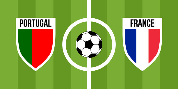 葡萄牙vs法国，两队盾形国旗图片下载