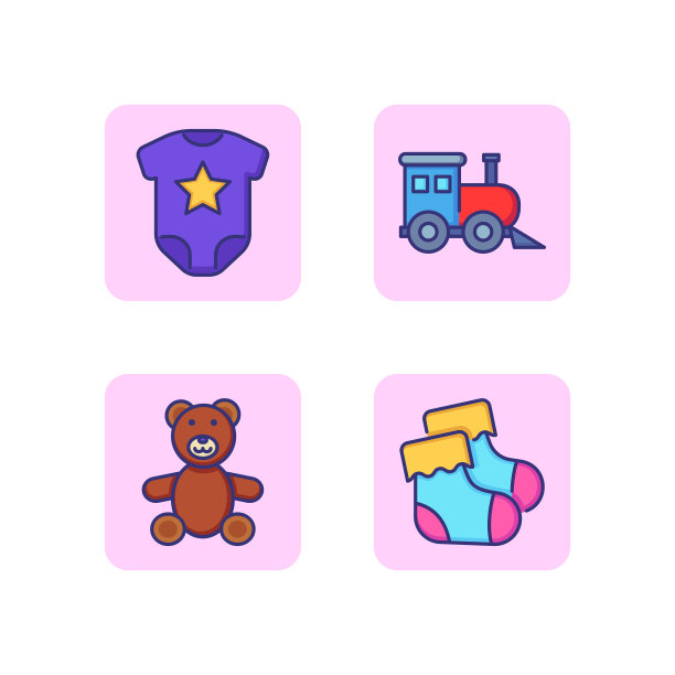 购买婴儿线图标集图片下载