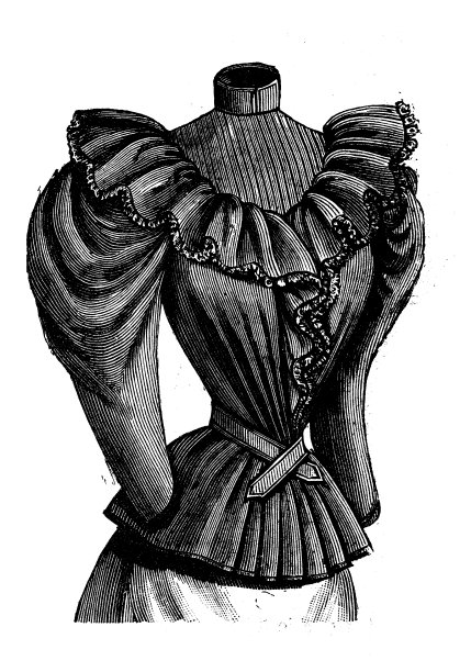 来自法国时尚杂志的古董插图图片下载