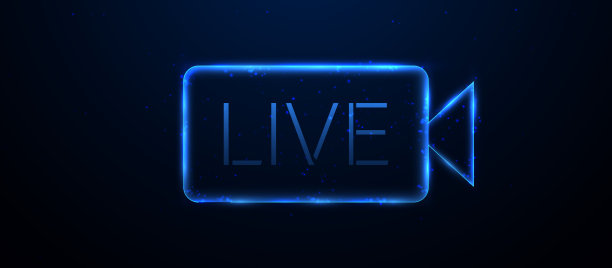 直播图标。发光线框，线性和网格插图图片下载