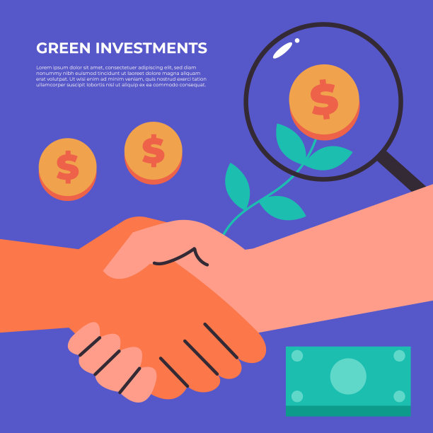 企业握手理念促进投资理财增长。图片下载