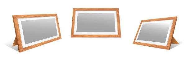 木制框架展示。每股收益向量图片下载