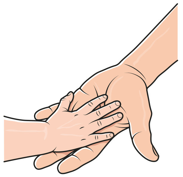 母子手绘插画图片下载