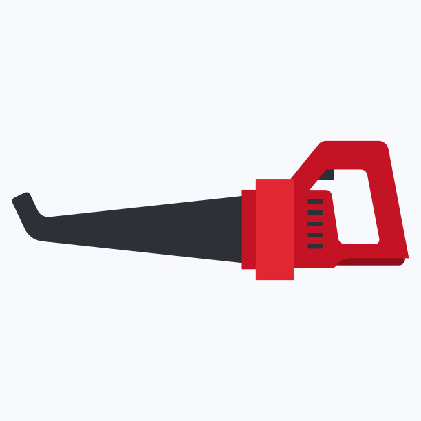 叶鼓风机无绳与电池矢量卡通插图隔离在一个白色的背景。图片下载