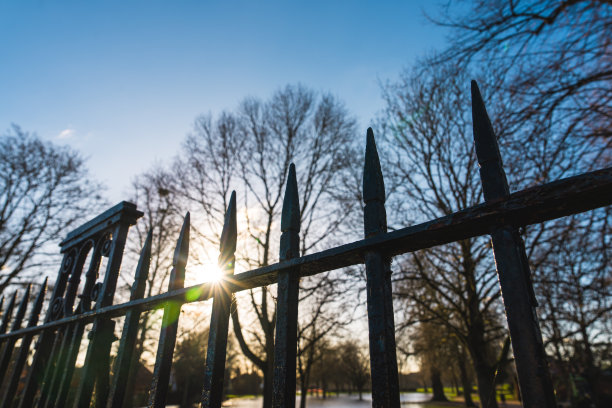 公园铁栅栏图片下载