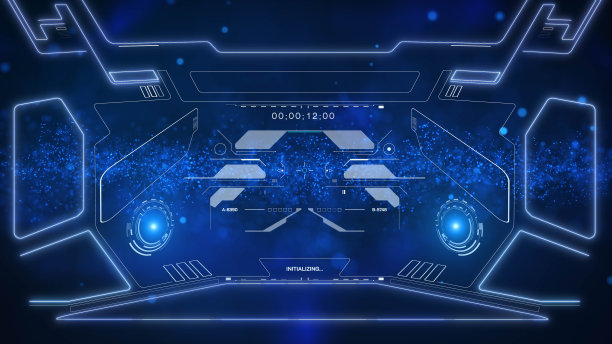 HUD未来UI控制界面屏幕面板运动背景。摘要:高科技未来框架中的粒子有机波漂浮背景。图片下载