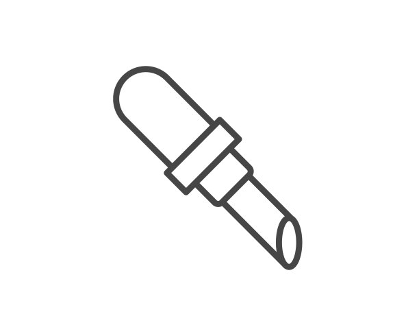 化妆和化妆品。美线性矢量图形图标的形式与唇护理帽口红。图片下载