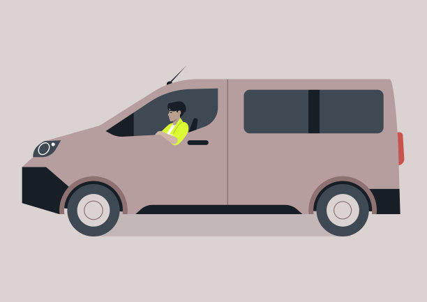 一个角色在尘土飞扬的路上开着一辆货车，他们穿着绿色的衬衫，直视前方图片下载