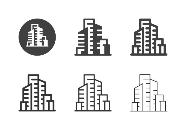 高层建筑图标-多系列图片下载