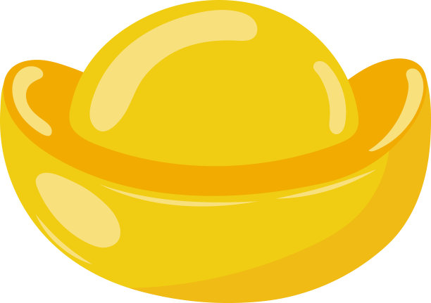 中国新年节日金元宝插图图形元素艺术卡图片下载