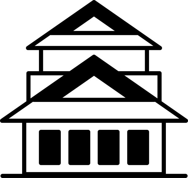 倾斜屋顶的大建筑物图片下载