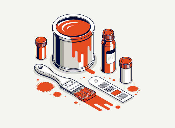 墙绘服务室内矢量三维等距插画，工作专业装修，住宅单位装修，公寓或住宅室内装修。图片下载