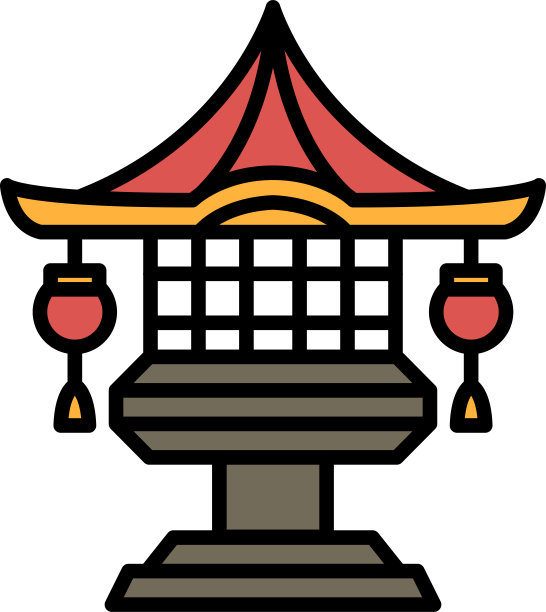 白底灯笼的黑白图画图片下载