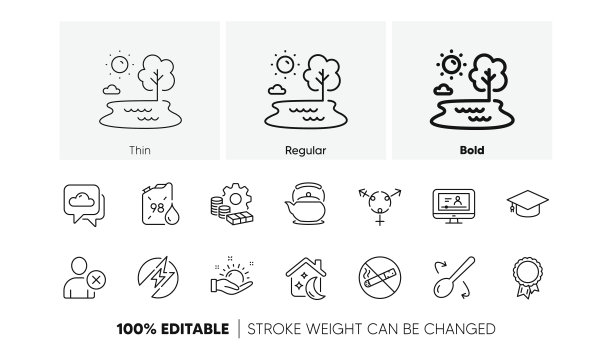 茶壶，钱和删除用户线图标。对于web应用程序，打印。行图标。向量图片下载
