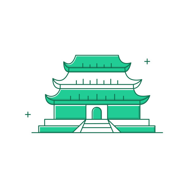 紫禁城矢量插图图标设计图片下载