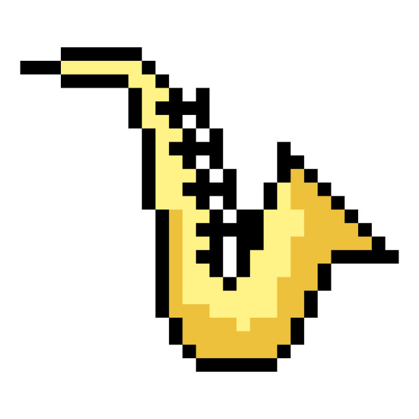 萨克斯管像素艺术风格图片下载