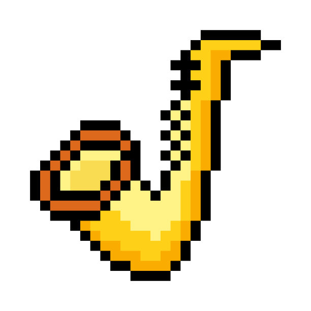 萨克斯管像素艺术风格图片下载