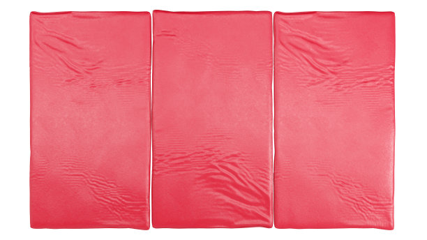 红色体操垫的俯视图，剪切路径，3D渲染图片下载