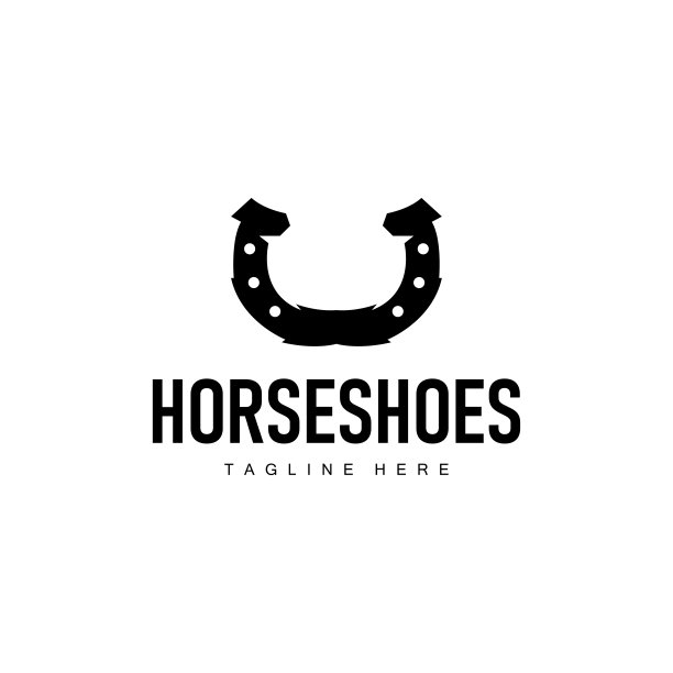 马蹄铁标志简单的矢量设计复古西方插画模板图片下载