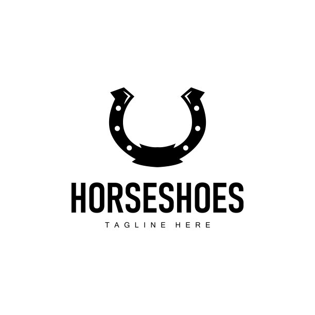 马蹄铁标志简单的矢量设计复古西方插画模板图片下载