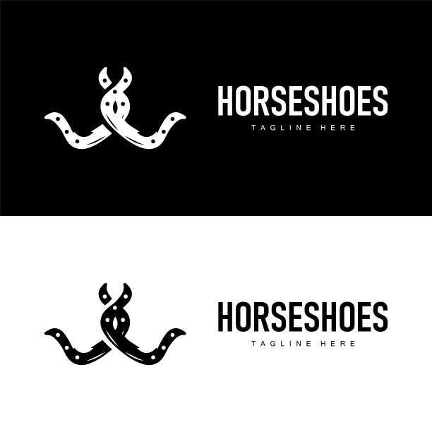 马蹄铁标志简单的矢量设计复古西方插画模板图片下载