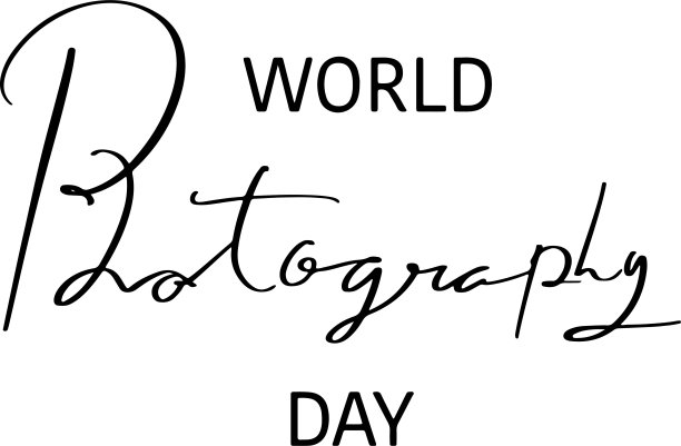 世界摄影日文字字体手写体书法相机艺术数字设计图片创意电影节日庆典图标事件图像国际捕捉媒体概念信息标志艺术图片下载