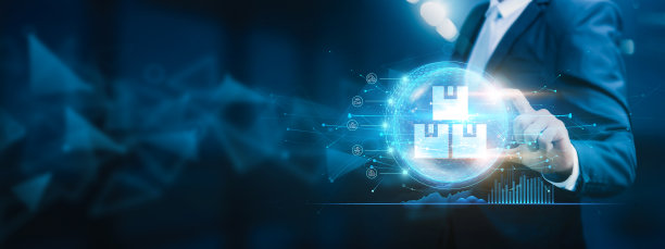 商人持有网络圈结构(物流)的物流管理概念。供应链和运营。分销网络。有效的资源配置。无缝协调。不同的相互关联的过程。图片下载