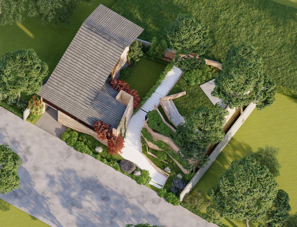 在3D渲染中重塑空间住宅建筑外观图片下载