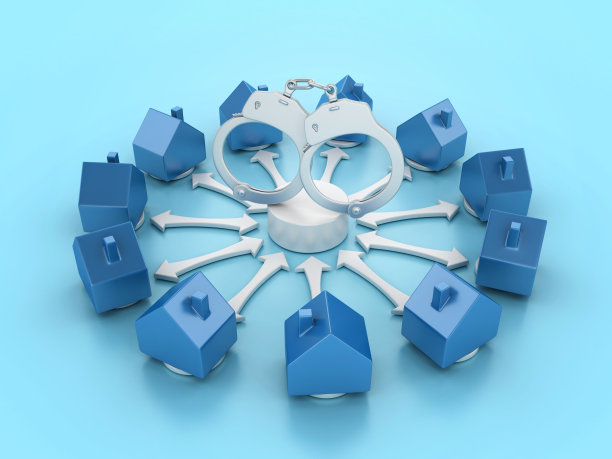 3D手铐与房屋图片下载