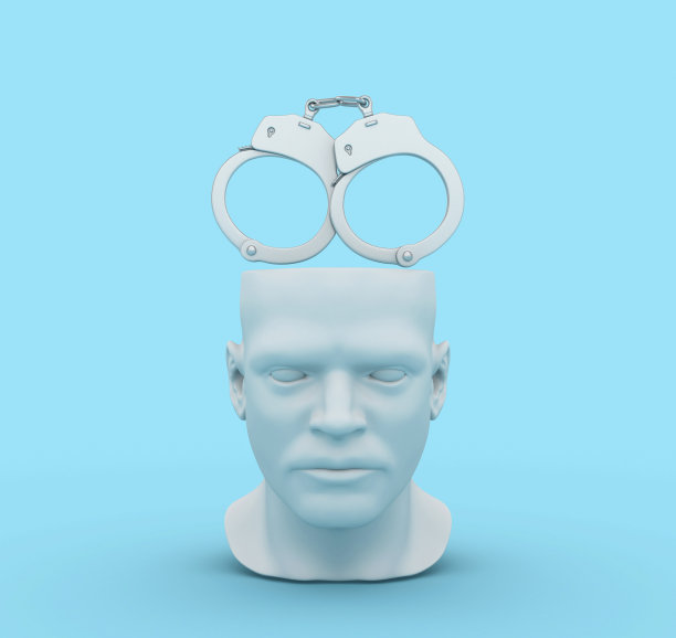 人头上的3D手铐图片下载
