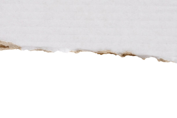 白色撕开的纸撕裂的边缘条孤立在白色的背景图片下载