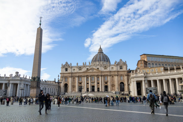 梵蒂冈城罗马的圣彼得广场和圣彼得大教堂图片下载