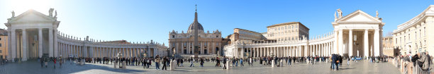 梵蒂冈城罗马的圣彼得广场和圣彼得大教堂图片下载