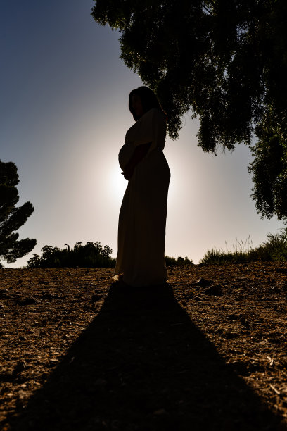 一个孕妇的剪影图片下载