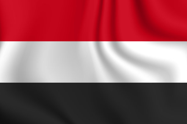 也门国旗。官方颜色的国家象征。模板图标。抽象矢量背景图片下载