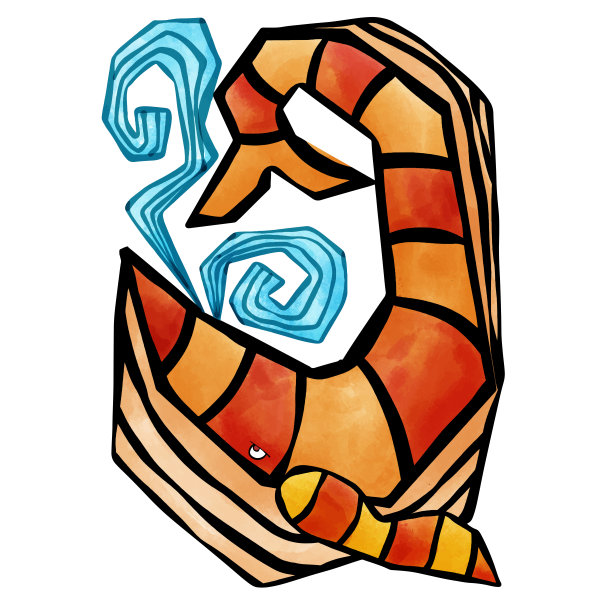 大橙色抹香鲸与美丽的水彩纹理矢量插图。图片下载