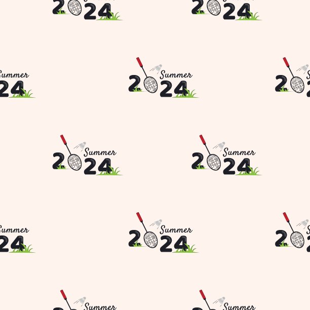 矢量无缝模式与羽毛球拍和毽子。2024年夏天。无尽的背景横幅和海报的体育比赛和锦标赛图片下载