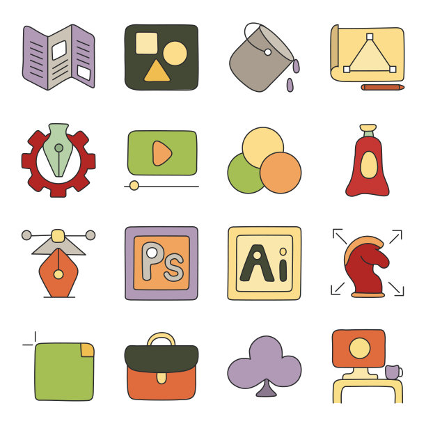 PS工具扁平图标集图片下载