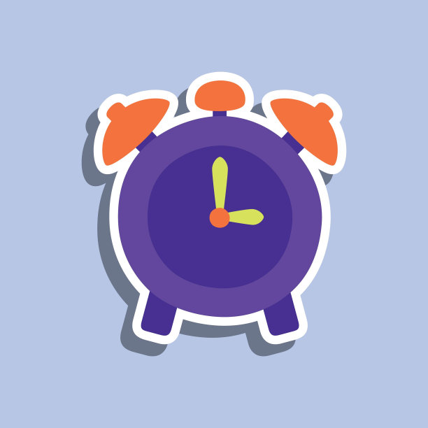 闹钟贴纸图标，学校用品图标图片下载