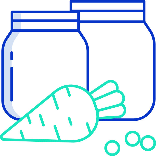 胡萝卜婴儿食品轮廓颜色矢量插图图片下载