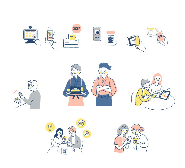 自助点餐系统和餐馆的无现金支付图片下载
