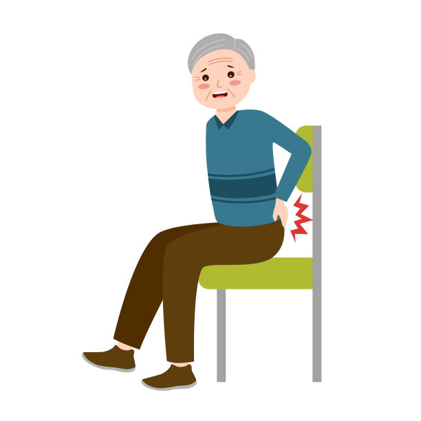 老人背部疼痛。不快乐的男人感到腰酸背痛。图片下载