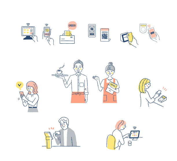 自助点餐系统和餐馆的无现金支付图片下载