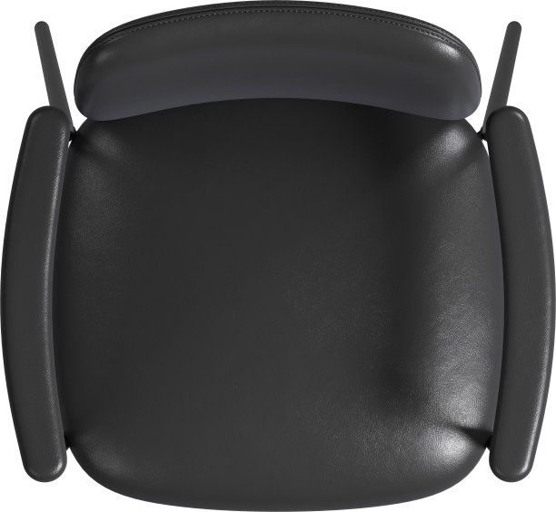 黑色皮革现代扶手椅的顶视图图片下载